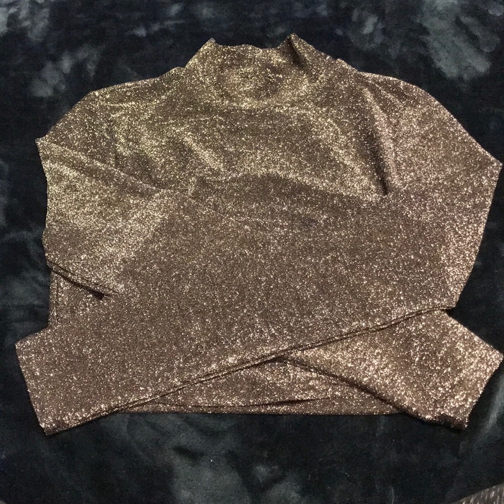 Silver Forever21 long sleeve crop top